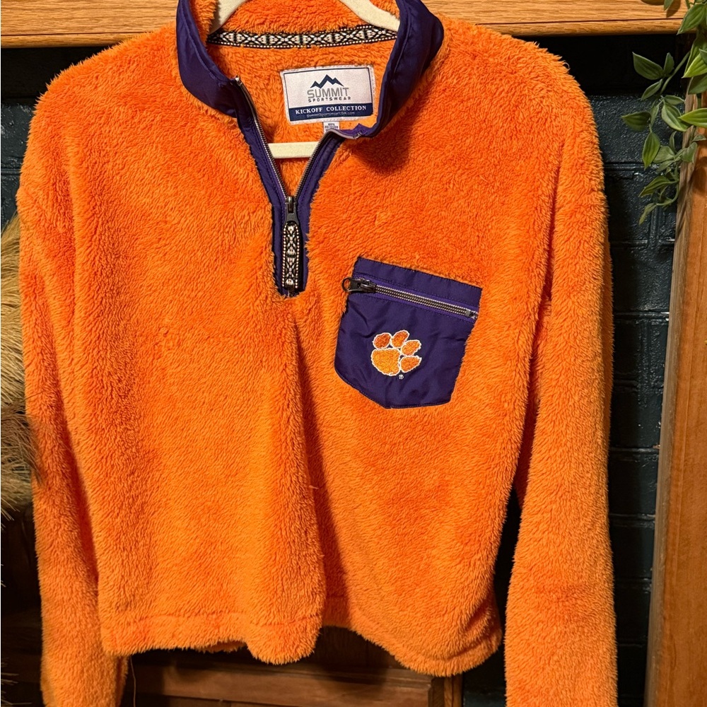 Summit Sportswear Clemson 1/4 Zip Sherpa